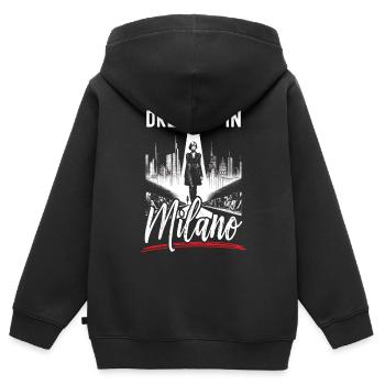 Mailand Italien Reisen Urlaub Italienisch Mailand Skyline - Kinder Premium Organic Zip Hoodie - Schwarz - Hinten - AI Model Kid Male (0cm)