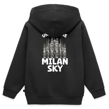 Mailand Italien Reisen Urlaub Italienisch Mailand Skyline - Kinder Premium Organic Zip Hoodie - Schwarz - Hinten - AI Model Kid Male (0cm)