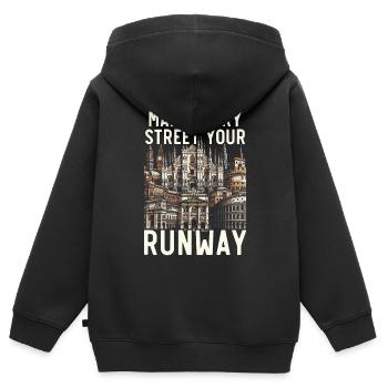 Mailand Italien Reisen Urlaub Italienisch Mailand Skyline - Kinder Premium Organic Zip Hoodie - Schwarz - Hinten - AI Model Kid Male (0cm)