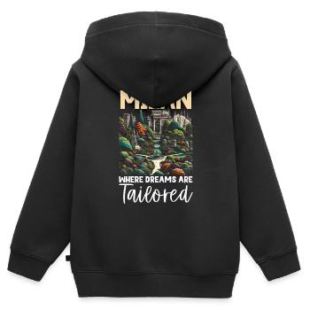 Mailand Italien Reisen Urlaub Italienisch Mailand Skyline - Kinder Premium Organic Zip Hoodie - Schwarz - Hinten - AI Model Kid Male (0cm)