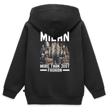 Mailand Italien Reisen Urlaub Italienisch Mailand Skyline - Kinder Premium Organic Zip Hoodie - Schwarz - Hinten - AI Model Kid Male (0cm)