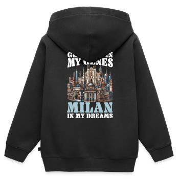 Mailand Italien Reisen Urlaub Italienisch Mailand Skyline - Kinder Premium Organic Zip Hoodie - Schwarz - Hinten - AI Model Kid Male (0cm)