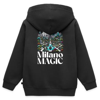 Mailand Italien Reisen Urlaub Italienisch Mailand Skyline - Kinder Premium Organic Zip Hoodie - Schwarz - Hinten - AI Model Kid Male (0cm)