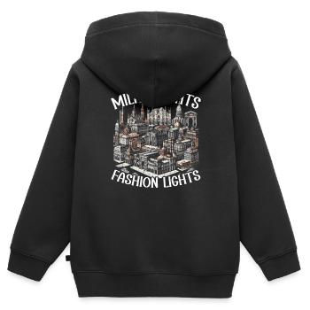 Mailand Italien Reisen Urlaub Italienisch Mailand Skyline - Kinder Premium Organic Zip Hoodie - Schwarz - Hinten - AI Model Kid Male (0cm)