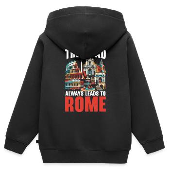 Rom Italien Reisen Italienisch Roma Italia I Love Rome - Kinder Premium Organic Zip Hoodie - Schwarz - Hinten - AI Model Kid Male (0cm)