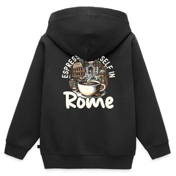 Rom Italien Reisen Italienisch Roma Italia I Love Rome - Kinder Premium Organic Zip Hoodie - Schwarz - Hinten - AI Model Kid Male (0cm)