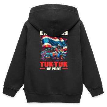 Bangkok Thailand Reisen Urlaub Thai Sprache - Kinder Premium Organic Zip Hoodie - Schwarz - Hinten - AI Model Kid Male (0cm)