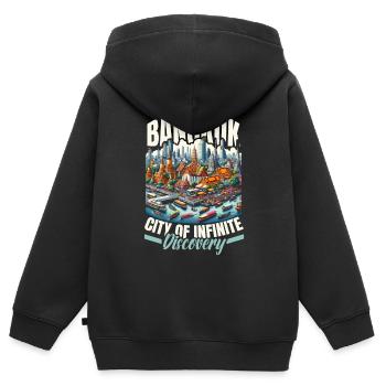 Bangkok Thailand Reisen Urlaub Thai Sprache - Kinder Premium Organic Zip Hoodie - Schwarz - Hinten - AI Model Kid Male (0cm)