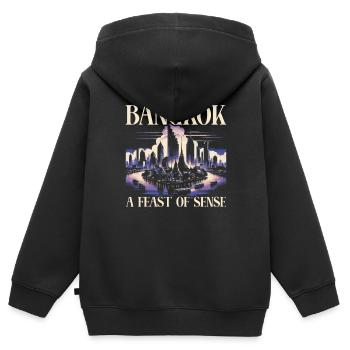 Bangkok Thailand Reisen Urlaub Thai Sprache - Kinder Premium Organic Zip Hoodie - Schwarz - Hinten - AI Model Kid Male (0cm)