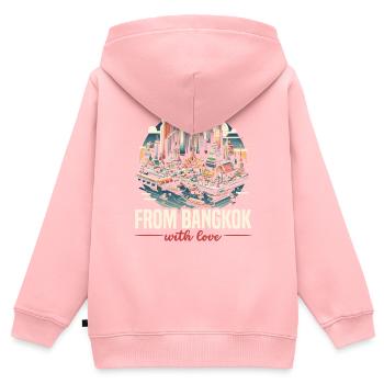 Bangkok Thailand Reisen Urlaub Thai Sprache - Kinder Premium Organic Zip Hoodie - Rosa - Hinten - AI Model Kid Female (0cm)