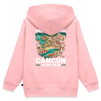 Cancún Mexique Pride Vacances Mexique Voyage Mexicain - Sweat Premium à capuche zippé enfant bio - rose - Dos - AI Model Kid Female (0cm)