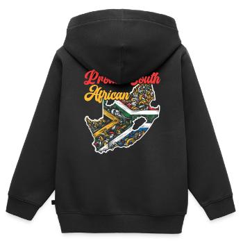 Südafrika Pride Johannesburg Südafrikanische Flagge - Kinder Premium Organic Zip Hoodie - Schwarz - Hinten - AI Model Kid Male (0cm)