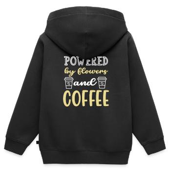 Designer floral Fleuriste Fleuriste Fleuriste - Sweat Premium à capuche zippé enfant bio - noir - Dos - AI Model Kid Male (0cm)