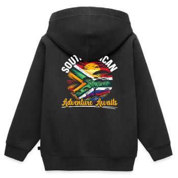 Südafrika Pride Johannesburg Südafrikanische Flagge - Kinder Premium Organic Zip Hoodie - Schwarz - Hinten - AI Model Kid Male (0cm)