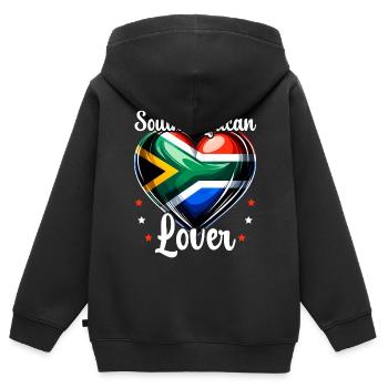 Südafrika Pride Johannesburg Südafrikanische Flagge - Kinder Premium Organic Zip Hoodie - Schwarz - Hinten - AI Model Kid Male (0cm)