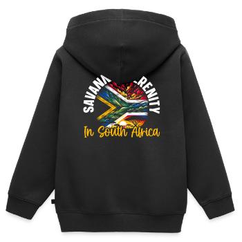 Südafrika Pride Johannesburg Südafrikanische Flagge - Kinder Premium Organic Zip Hoodie - Schwarz - Hinten - AI Model Kid Male (0cm)