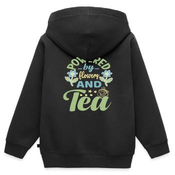 Designer floral Fleuriste Fleuriste Fleuriste - Sweat Premium à capuche zippé enfant bio - noir - Dos - AI Model Kid Male (0cm)