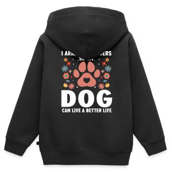 Designer floral Fleuriste Fleuriste Fleuriste - Sweat Premium à capuche zippé enfant bio - noir - Dos - AI Model Kid Male (0cm)
