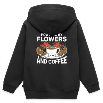 Designer floral Fleuriste Fleuriste Fleuriste - Sweat Premium à capuche zippé enfant bio - noir - Dos - AI Model Kid Male (0cm)