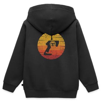 Retro RC Car Minicar Slot Car Modellsportler - Kinder Premium Organic Zip Hoodie - Schwarz - Hinten - AI Model Kid Male (0cm)