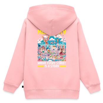 Mexiko-Stadt Mexiko Urlaub Mexiko Reisen Mexiko - Kinder Premium Organic Zip Hoodie - Rosa - Hinten - AI Model Kid Female (0cm)