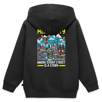 Mexiko-Stadt Mexiko Urlaub Mexiko Reisen Mexiko - Kinder Premium Organic Zip Hoodie - Schwarz - Hinten - AI Model Kid Male (0cm)