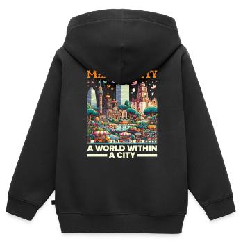 Mexiko-Stadt Mexiko Urlaub Mexiko Reisen Mexiko - Kinder Premium Organic Zip Hoodie - Schwarz - Hinten - AI Model Kid Male (0cm)