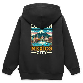 Mexiko-Stadt Mexiko Urlaub Mexiko Reisen Mexiko - Kinder Premium Organic Zip Hoodie - Schwarz - Hinten - AI Model Kid Male (0cm)