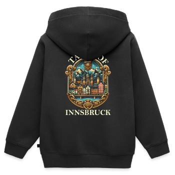 Innsbruck Österreich Reisen Urlaub Österreich - Kinder Premium Organic Zip Hoodie - Schwarz - Hinten - AI Model Kid Male (0cm)