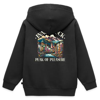 Innsbruck Österreich Reisen Urlaub Österreich - Kinder Premium Organic Zip Hoodie - Schwarz - Hinten - AI Model Kid Male (0cm)