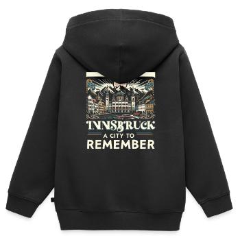 Innsbruck Österreich Reisen Urlaub Österreich - Kinder Premium Organic Zip Hoodie - Schwarz - Hinten - AI Model Kid Male (0cm)
