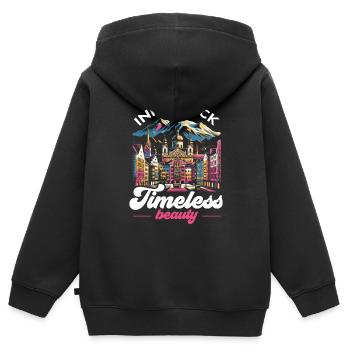 Innsbruck Österreich Reisen Urlaub Österreich - Kinder Premium Organic Zip Hoodie - Schwarz - Hinten - AI Model Kid Male (0cm)