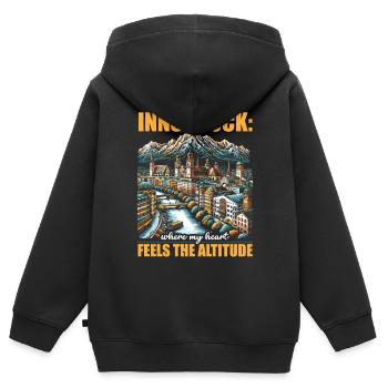 Innsbruck Österreich Reisen Urlaub Österreich - Kinder Premium Organic Zip Hoodie - Schwarz - Hinten - AI Model Kid Male (0cm)