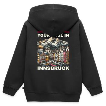 Innsbruck Österreich Reisen Urlaub Österreich - Kinder Premium Organic Zip Hoodie - Schwarz - Hinten - AI Model Kid Male (0cm)