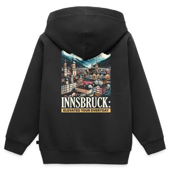 Innsbruck Österreich Reisen Urlaub Österreich - Kinder Premium Organic Zip Hoodie - Schwarz - Hinten - AI Model Kid Male (0cm)