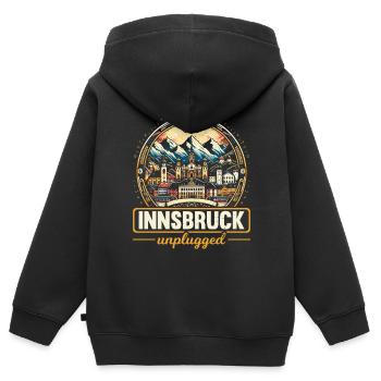 Innsbruck Österreich Reisen Urlaub Österreich - Kinder Premium Organic Zip Hoodie - Schwarz - Hinten - AI Model Kid Male (0cm)