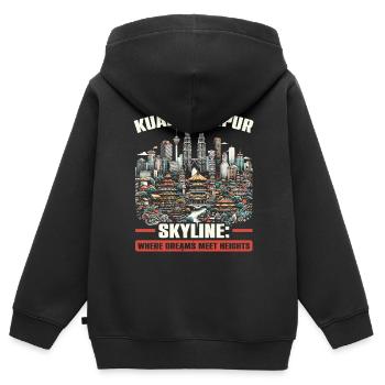Kuala Lumpur Malaysia Reisen Urlaub Malaysisch - Kinder Premium Organic Zip Hoodie - Schwarz - Hinten - AI Model Kid Male (0cm)
