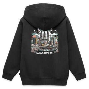 Kuala Lumpur Malaysia Reisen Urlaub Malaysisch - Kinder Premium Organic Zip Hoodie - Schwarz - Hinten - AI Model Kid Male (0cm)