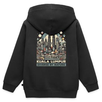 Kuala Lumpur Malaysia Reisen Urlaub Malaysisch - Kinder Premium Organic Zip Hoodie - Schwarz - Hinten - AI Model Kid Male (0cm)