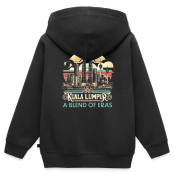 Kuala Lumpur Malaysia Reisen Urlaub Malaysisch - Kinder Premium Organic Zip Hoodie - Schwarz - Hinten - AI Model Kid Male (0cm)