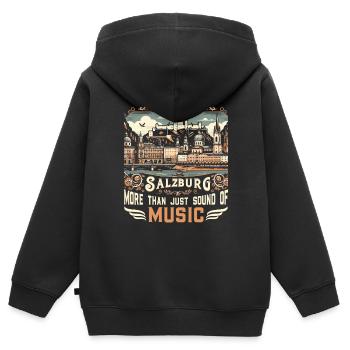 Salzburg Österreich Reisen Urlaubsland Österreich - Kinder Premium Organic Zip Hoodie - Schwarz - Hinten - AI Model Kid Male (0cm)