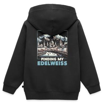 Salzburg Österreich Reisen Urlaubsland Österreich - Kinder Premium Organic Zip Hoodie - Schwarz - Hinten - AI Model Kid Male (0cm)