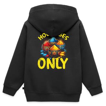 Happy Holi Grüße Hinduismus Indisches Fest - Kinder Premium Organic Zip Hoodie - Schwarz - Hinten - AI Model Kid Male (0cm)