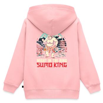Sumo-Ringer Japanisches Ringen Sumo-Ringen - Kinder Premium Organic Zip Hoodie - Rosa - Hinten - AI Model Kid Female (0cm)