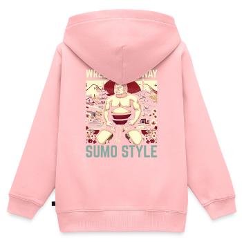 Sumo-Ringer Japanisches Ringen Sumo-Ringen - Kinder Premium Organic Zip Hoodie - Rosa - Hinten - AI Model Kid Female (0cm)