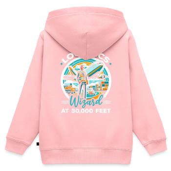 Koordinator Flughafenlogistik Aviation Airport - Kinder Premium Organic Zip Hoodie - Rosa - Hinten - AI Model Kid Female (0cm)