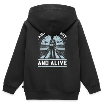 Flughafensicherheitsbeauftragter Luftfahrt Flughafen-Jobs - Kinder Premium Organic Zip Hoodie - Schwarz - Hinten - AI Model Kid Male (0cm)