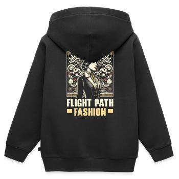 Flugbegleiterin, Flugbegleiterin, Stewardess - Kinder Premium Organic Zip Hoodie - Schwarz - Hinten - AI Model Kid Male (0cm)
