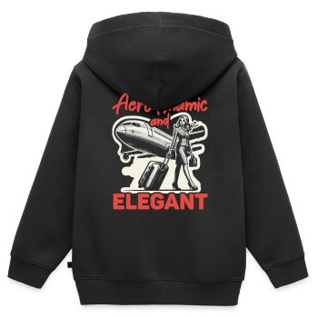 Flugbegleiterin, Flugbegleiterin, Stewardess - Kinder Premium Organic Zip Hoodie - Schwarz - Hinten - AI Model Kid Male (0cm)