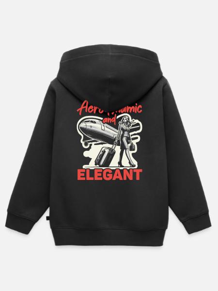 Flugbegleiterin, Flugbegleiterin, Stewardess - Kinder Premium Organic Zip Hoodie - Schwarz